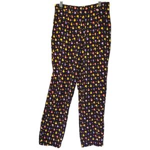 Black Floral Print Vintage USA Made Pants